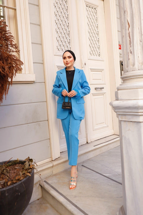 Tassel Blazer Jacket Pants Duo Suit Lrx-64545465k