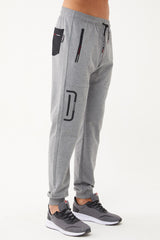 Men's Black-light Gray Plain Knitted Casual And Sports Tracksuit Pants 1585 Tb23ml05w1585-1