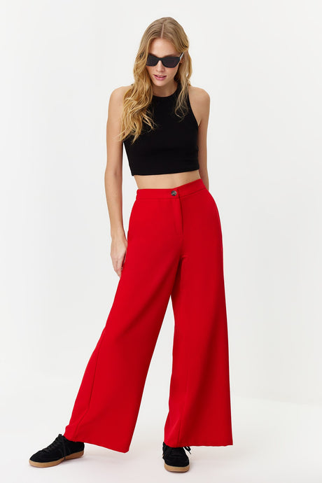 Stone Wide Leg/wide Leg Sides Buttoned Woven Pants Twoss20pl0398