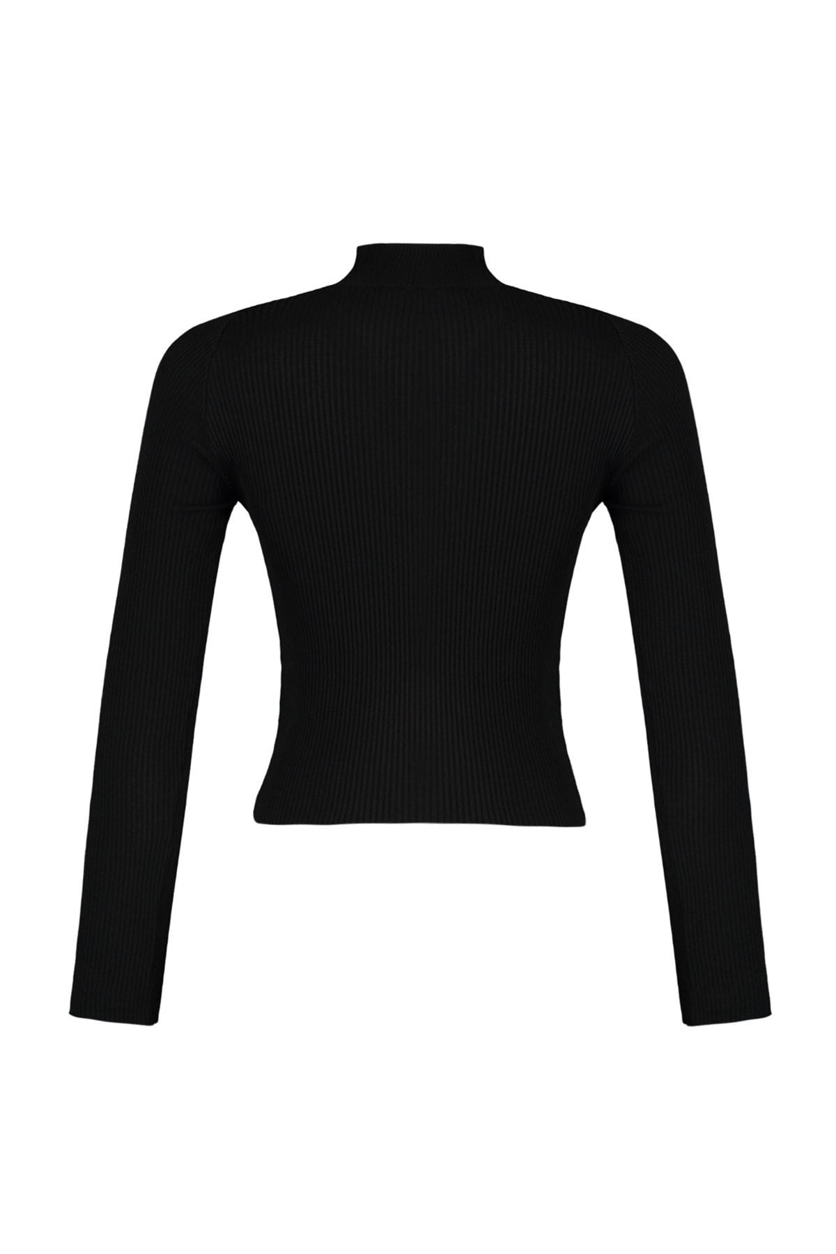 Black Choker Collar Knitwear Sweater Twoaw21kz0666