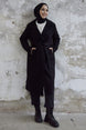 Henry Double-breasted Collar Cashmere Coat - Black Ms00mi̇s9803