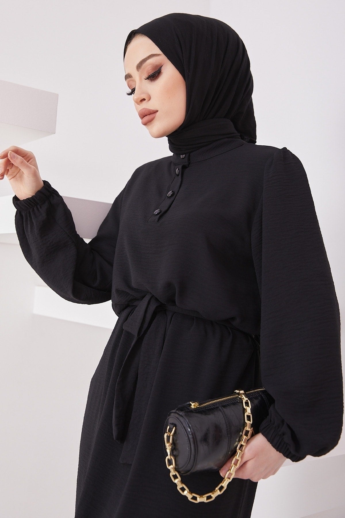 Meyra Button Ayrobin Dress - Black Ms00mc99300