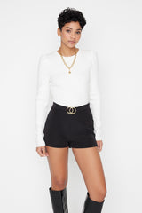 Super Mini Woven Shorts With Black Belt Twoaw21sr0078