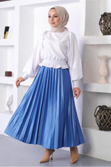 Women's Black Pillow Waist Elastic Skirt T 8354 23yetktr8354