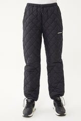 Women's Shiny Black Quilted Winter Zipper Pocket Outdoor Snow Pants 1563 Tb23wl05w1563-1