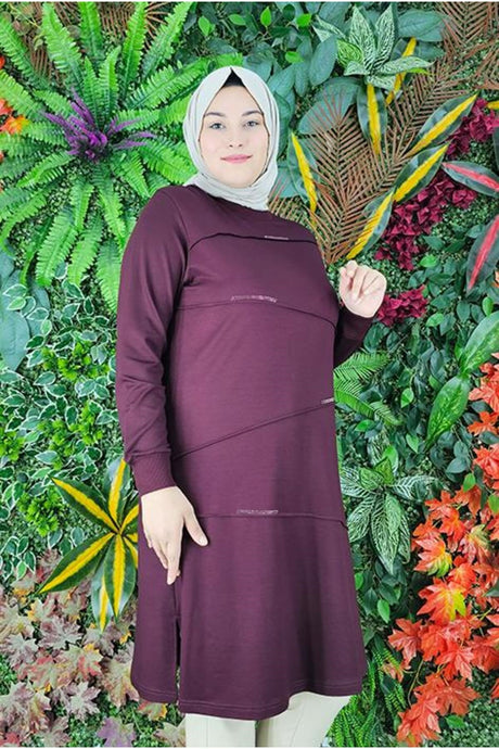 Women's Rib Ends Stone Burkini Tunic P24110327-051