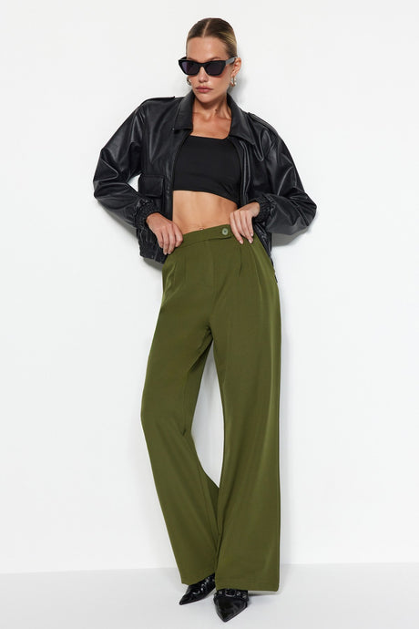 Oil Wide Leg Wide Leg High Waist Woven Pants Twoaw22pl0066