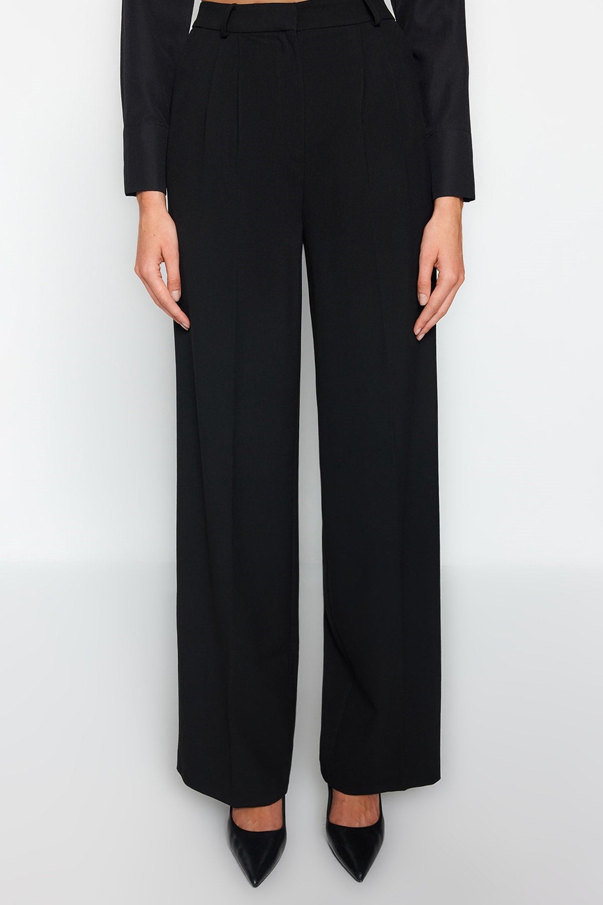 Anthracite Loose Leg Woven Pants Tpraw23pl00016