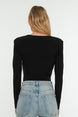 Black Padded Drape Detailed Fitted/body Fitting Flexible Studs Knitted Bodysuit Twoaw22bd0156