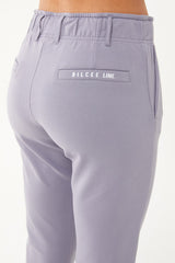 Women's Grey Melange Narrow Leg Organic Cotton Sports Tracksuit Bottoms 0667 Tb23wy05s0667-1