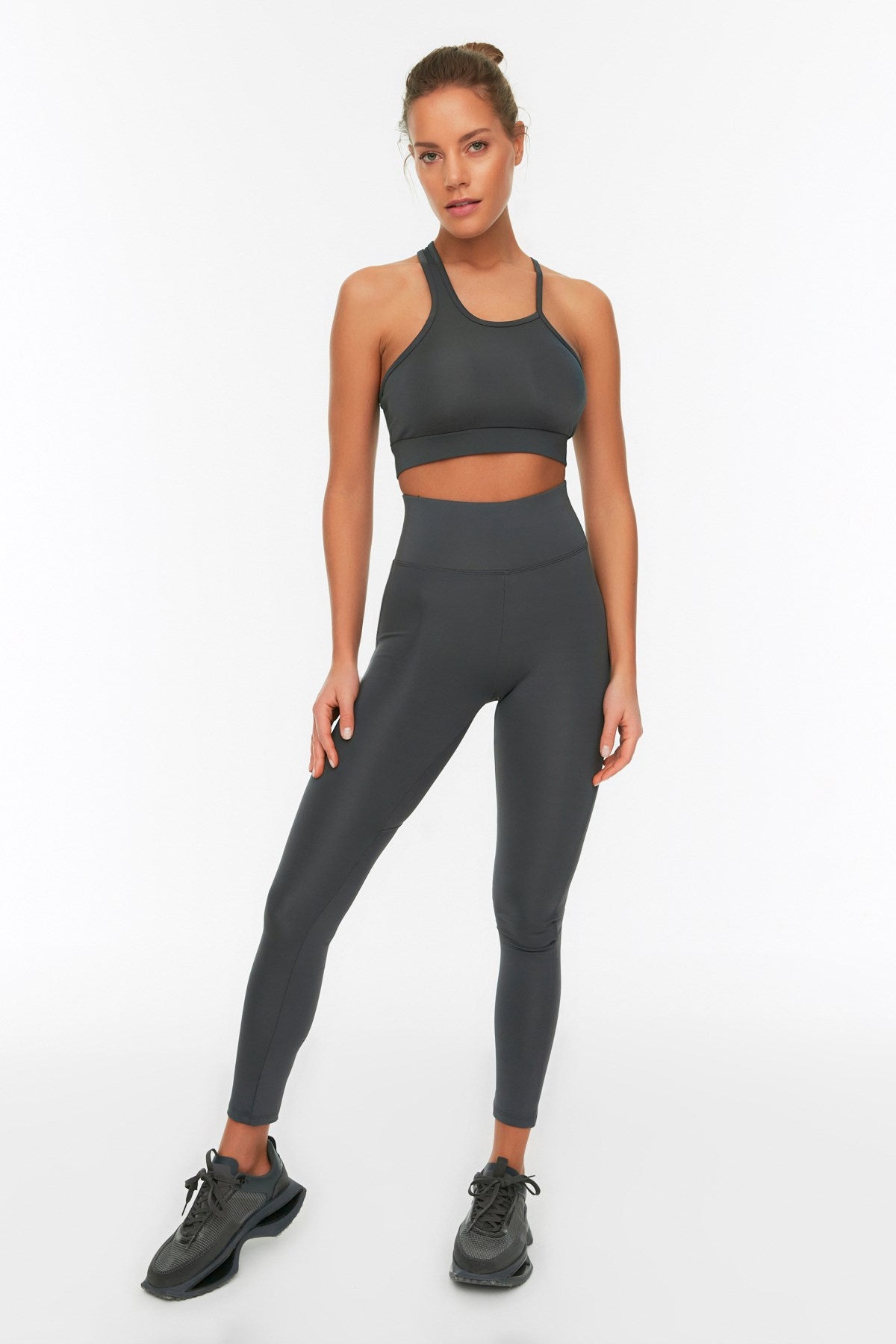 Khaki Push-up Full Length Sports Leggings Twoaw21ta0030