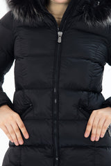 Women's Long Removable Fur Hooded Padded Windproof Water Repellent Inflatable Coat 8651 Gfx8651