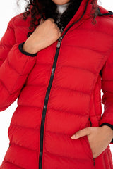 Women's Long Neck Detachable Hooded Padded Inflatable Coat 8664 Gfx8664