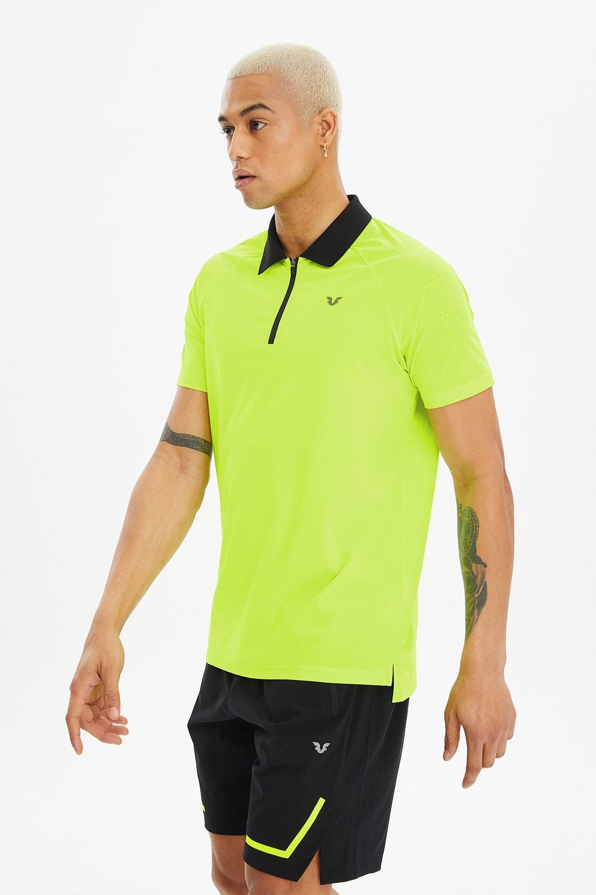 Men's Grey Quick Drying Soft Touch Cool Keeping Solid Color Polo Collar Training Sports T-shirt 0703