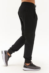 Men's Black Woven Zipper Front Striped Pocket Sports And Casual Tracksuit Hiking Pants 0355 Tb23ml05