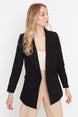 Grey Regular Lined Double Breasted Closure Woven Blazer Jacket Twoss20ce0059