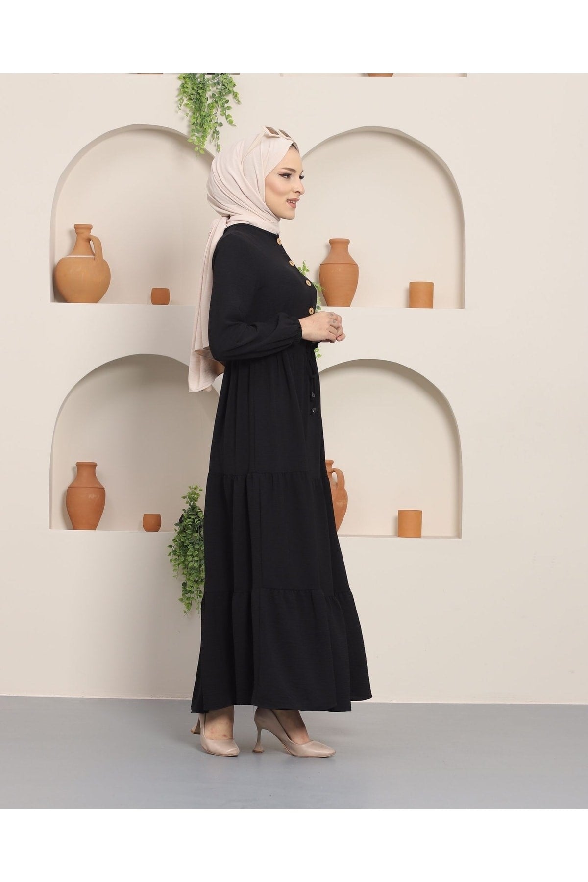 Ayrobin Burkini Dress With Ruffle Buttons Mn001