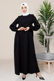 Swan Robes Stripe Detailed Burkini Black Dress 5466 T23el3m5466