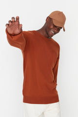 Cinnamon Men's Crew Neck Oversize Fit Knitwear Sweater Tmnaw22kz0146