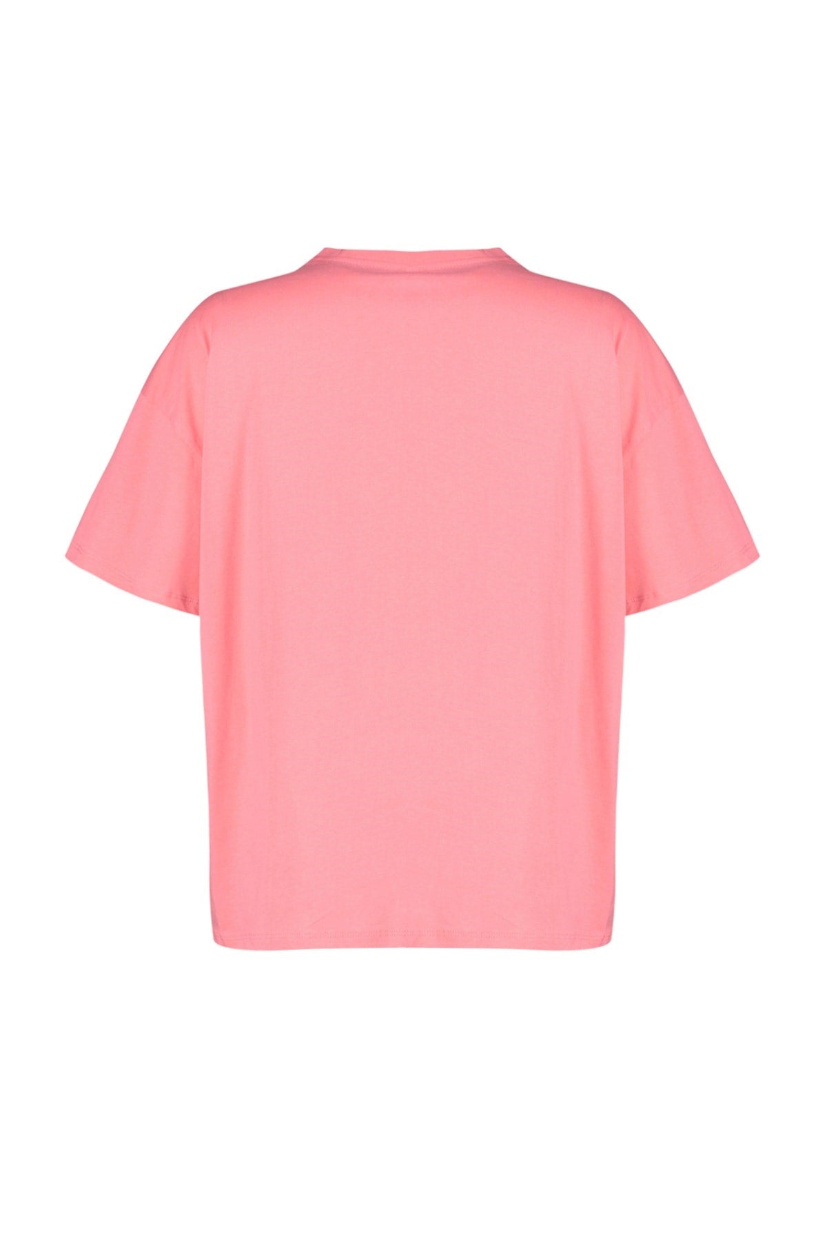 Pink Wide Mold Knitted Printed Crew Neck T-shirt Tbbss23bf00015