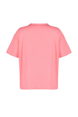 Pink Wide Mold Knitted Printed Crew Neck T-shirt Tbbss23bf00015