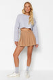 Black Pleated Woven Shorts Skirt Twoaw24sr00014