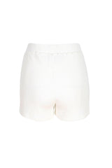 Women's White Waist Part Elastic Cotton Printed Shorts Lg-oz336-shrt Lg-oz336-srt