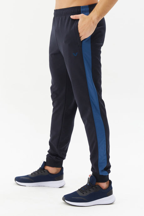 Men's Black Woven Pocket Striped Solid Color Casual And Sports Sweatpants 0308 Tb22ml05s0308-1