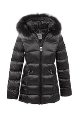 Women's Long Removable Fur Hooded Padded Windproof Water Repellent Inflatable Coat 8651 Gfx8651