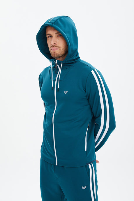 Men's Oil Hooded Pocket Zipper Solid Color Sport&casual Tracksuit Top Tracksuit 0755 Tb23ml01s0755-1