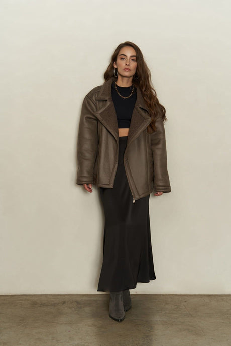 Shelby Taupe Fur Coat 2313