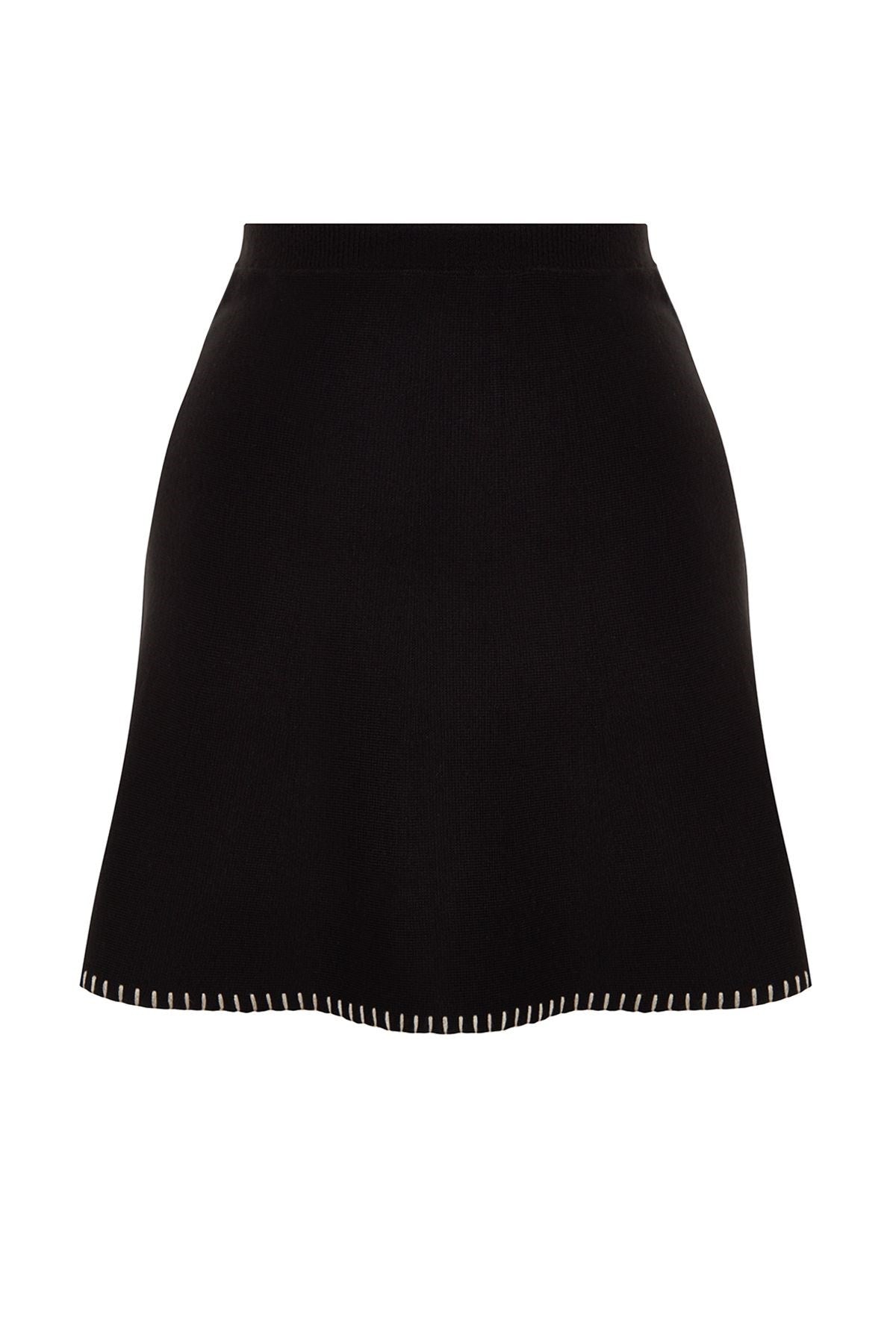 Black Mini Cotton Knitwear Skirt Twoaw24et00067