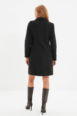 Black Fitted Long Wool Cashmere Coat Twoaw21kb0016