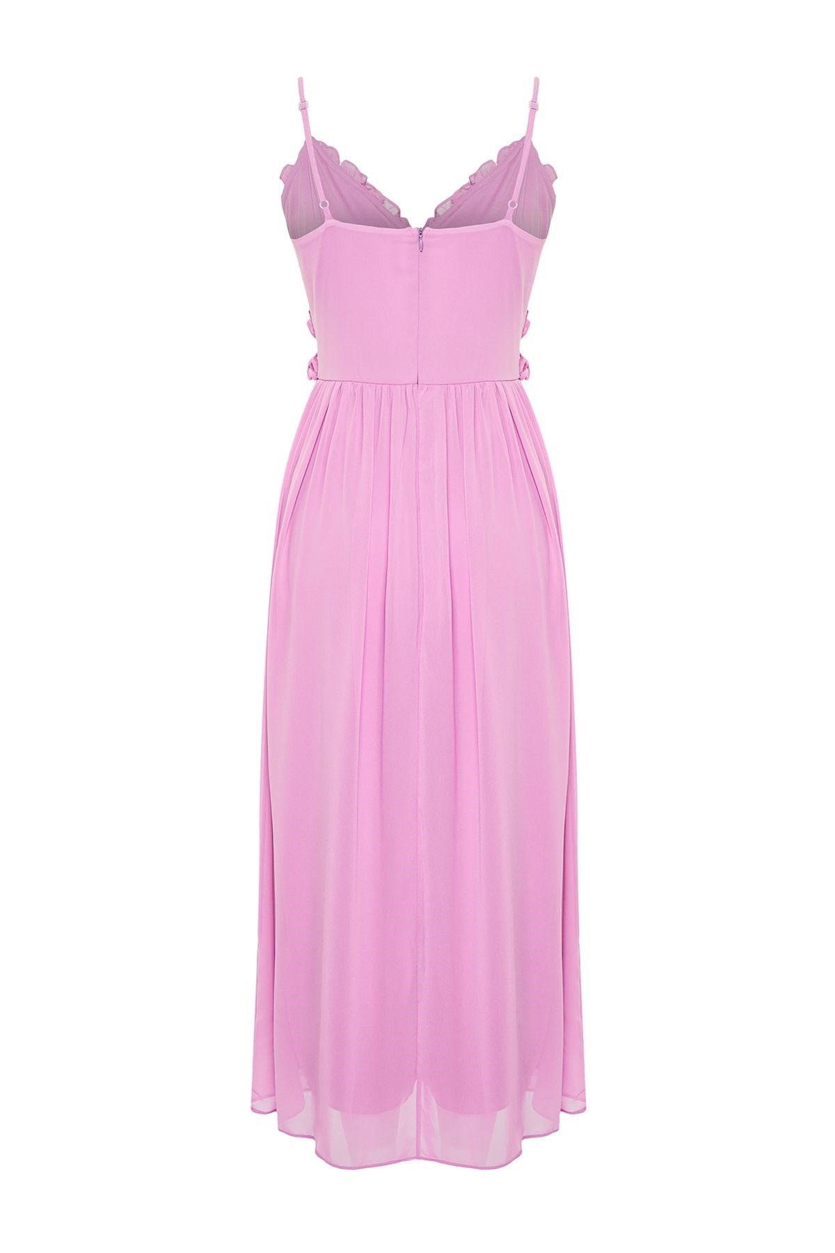 Ecru Ruffle Detailed A Cut/bell Shape Maxi Lined Woven Dress Twoss23el02013