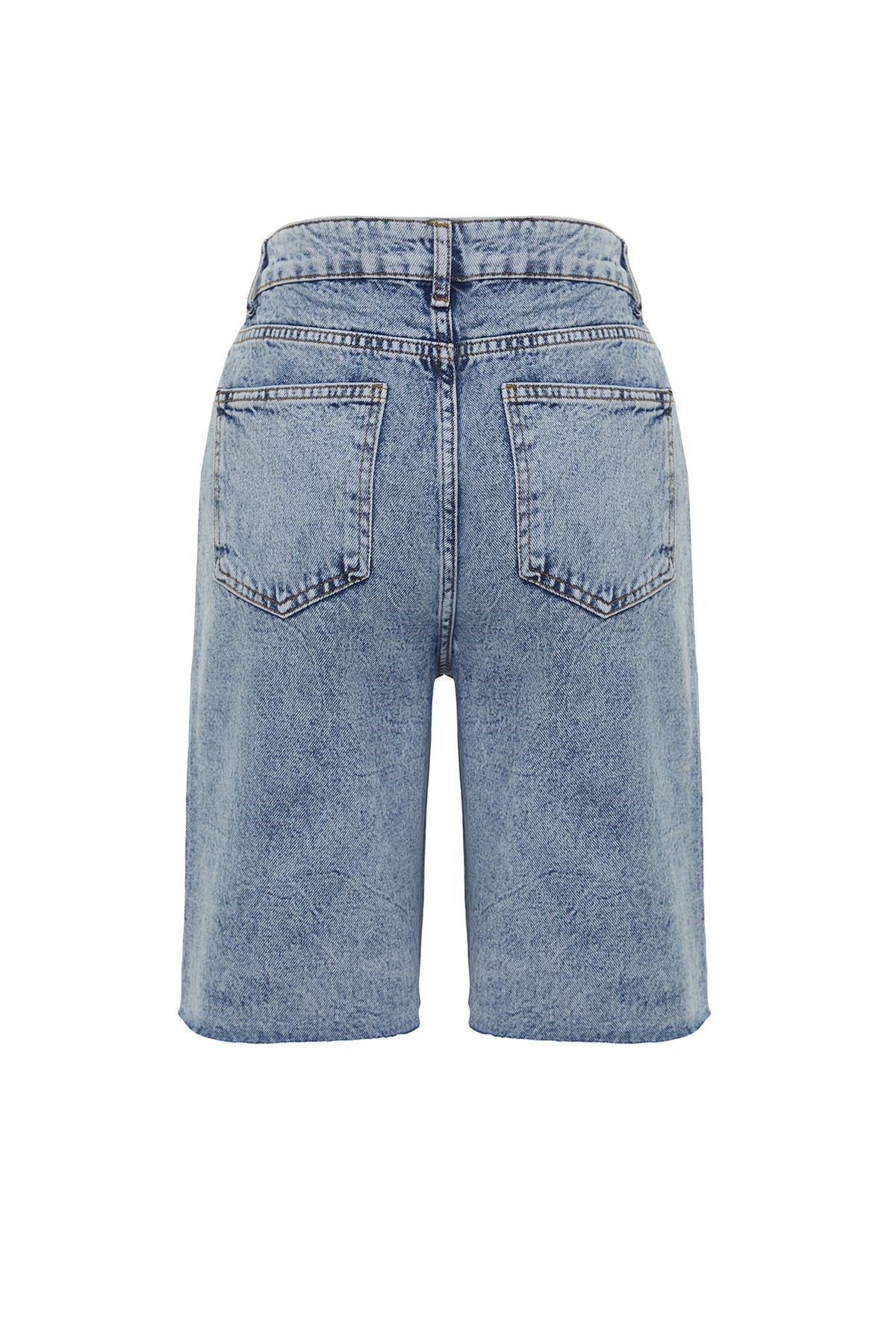 Light Blue High Waist Denim Shorts & Bermuda Twoss24sr00020