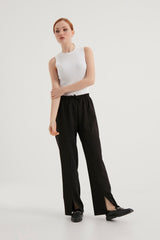 Mink Slit Crepe Pants Brgpntln001