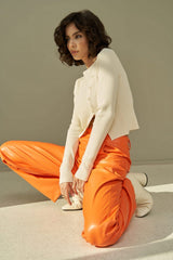 Scott Orange Leather Pants 2293