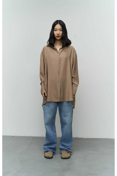 Zaria Open Mink Oversize Shirt 1541