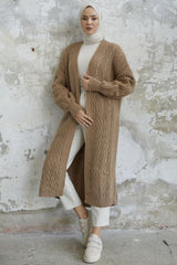 Molly Chain Pattern Knitwear Cardigan - Milk Coffee Ms00nl123