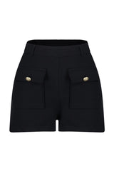 Black Pocket Detailed Woven Shorts Twoaw24sr00030