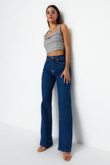 Black High Waist Wide Leg Jeans Twoss23je00068