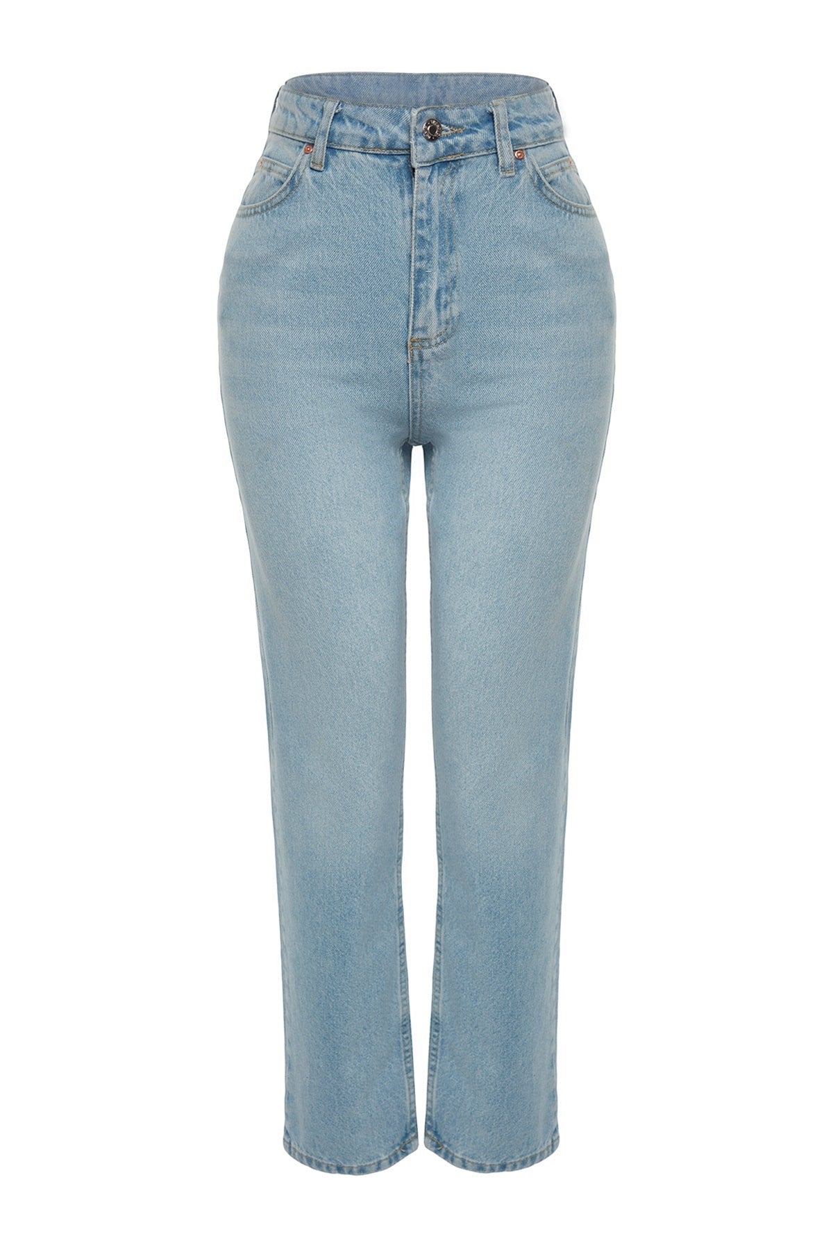 Dark Blue High Waist Straight Jeans Twoaw24je00082