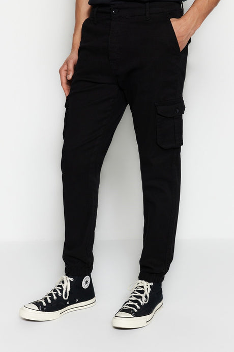 Black Mens Cargo Jogger Pants Tmnaw20pl0633