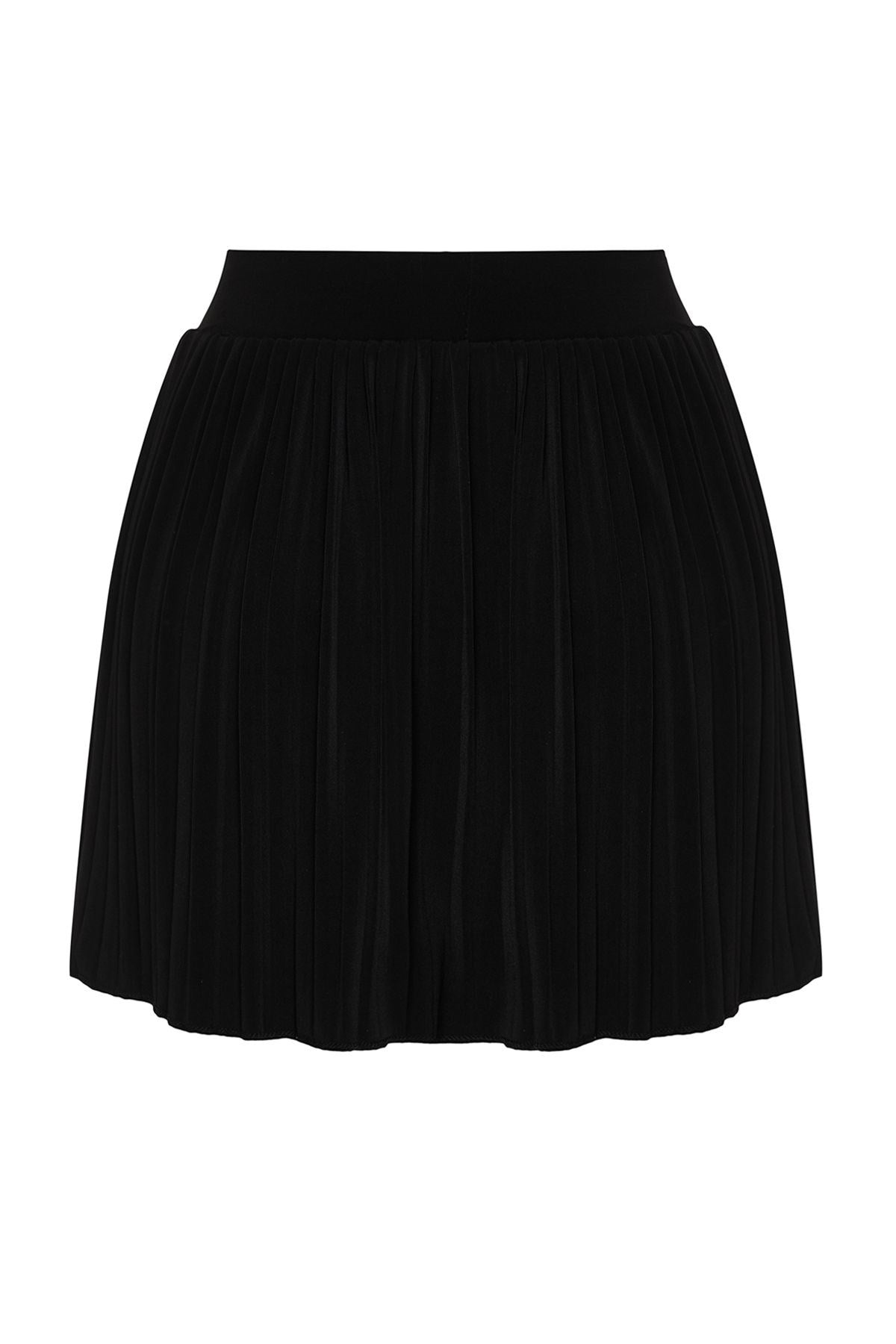 Flexible Mini Skirt With Black Pleated Shorts Twoss24et00192