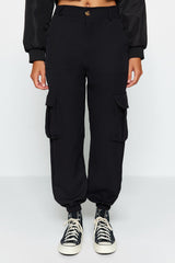 Black Cargo Pocket Woven Pants Twoaw24pl00234