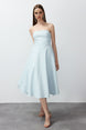 Blue Waisted Skater Elegant Evening Dress Tprss24el00160