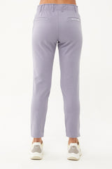 Women's Grey Melange Narrow Leg Organic Cotton Sports Tracksuit Bottoms 0667 Tb23wy05s0667-1