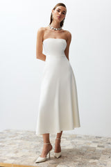 Bridal White Waisted Skater Wedding/wedding Long Night Evening Dress Tprss24el00139