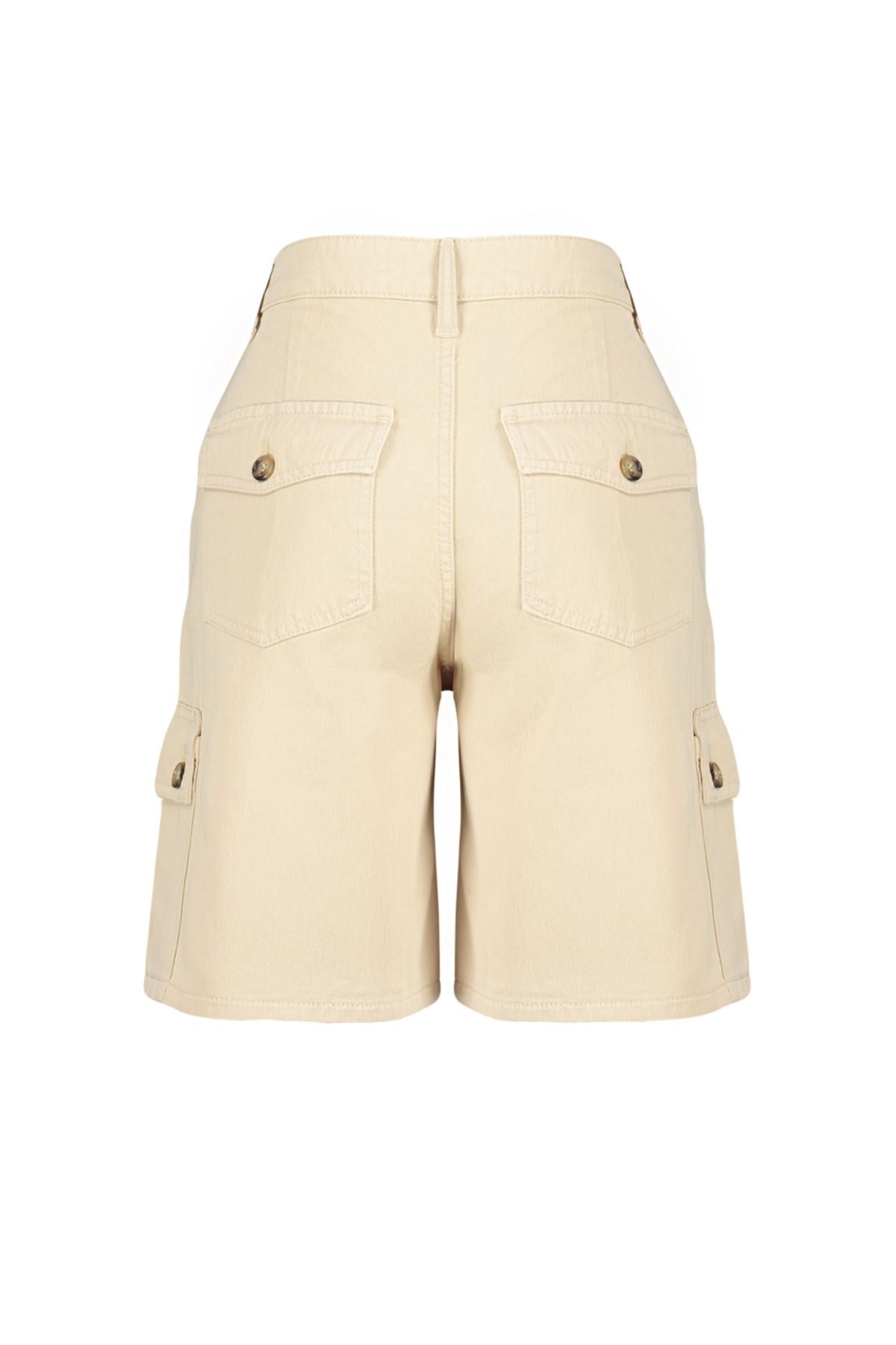 Beige Cargo Pocket Shorts & Bermuda Twoss24sr00025