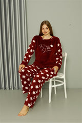 Welsoft Fleece Women Plus Size Powder Pajama Set 808042